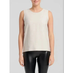 J.Jill Wearever Collection Tank Top Ivory Sleeveless Crew Neck Pullover Size 1X